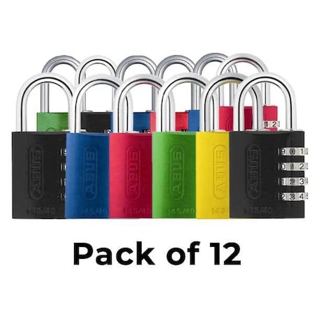 Abus: 145/40 C Aluminum Multi-Pack 4 Dial Resettable (3-Black, 3-Blue, 3-Red, 2-Green, 1-Yellow)